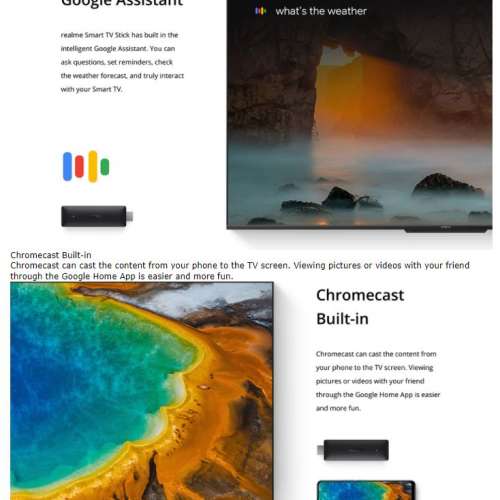 全新 Realme 4k smart google tv stick netflix and google certified (水貨黑色)