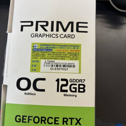 Asus Prime Rtx 5070 OC white