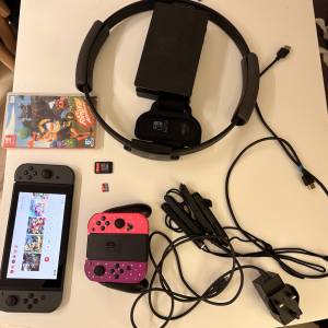 Nintendo Switch 續航版 4手掣 / 健身環 / Sd 256GB / Ring fit / MHXX