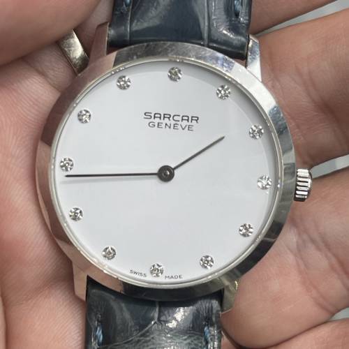 18K 750白金 SARCAR GENEVE 鑽石面 $22800