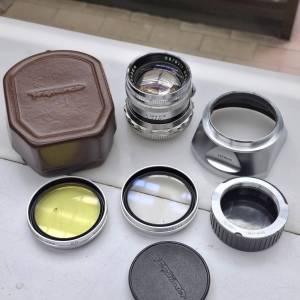VOIGTLANDER NOKTON 50MM F1.5 + UV + YELLOW + HOOD + LTM MOUNT + M MOUNT