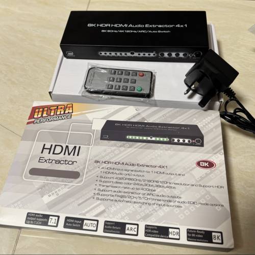 2.1版本 8K HDR HDMI 音頻分離器 4口切換器 /8K HDR HDMI Audio Extractor 4X1