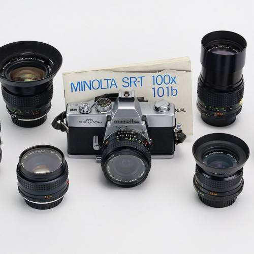 Minolta SR-T 101b camera set & 7 lens