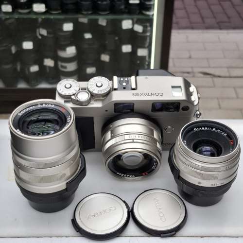 CONTAX G1 BODY CARL ZEISS BIOGON 28MM F2.8 T*  PLANAR 45MM F2 T*  90MM F2.8 T*