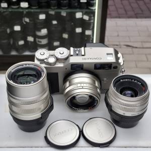CONTAX G1 BODY CARL ZEISS BIOGON 28MM F2.8 T*  PLANAR 45MM F2 T*  90MM F2.8 T*