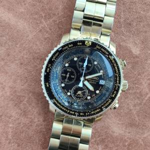 精工 飛行員 電子計時表（金色 , 7T62, 42mm）