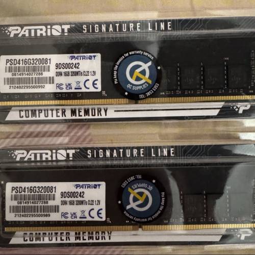 Patriot Signature Line DDR4 3200Mhz 32gb (16gb x 2) 記憶體 內存