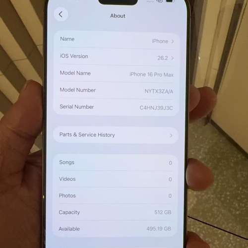 99%new 港行iPhone16 pro max 512gb battery health 100%