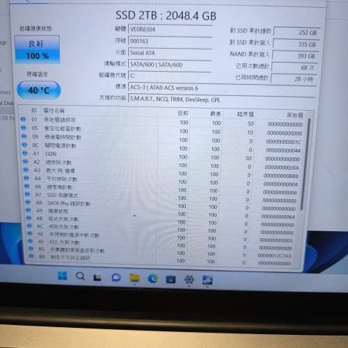 出售 2TB SSD M.2 2280 全正常（已安裝好windows 11)
