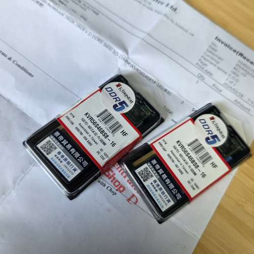 全新未拆16GBx2 Kingston notebook RAM 5600