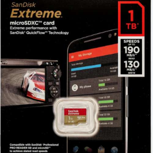 SanDisk 1TB Extreme microSD (V30 U3 A2 4K UHD 190MB/s)