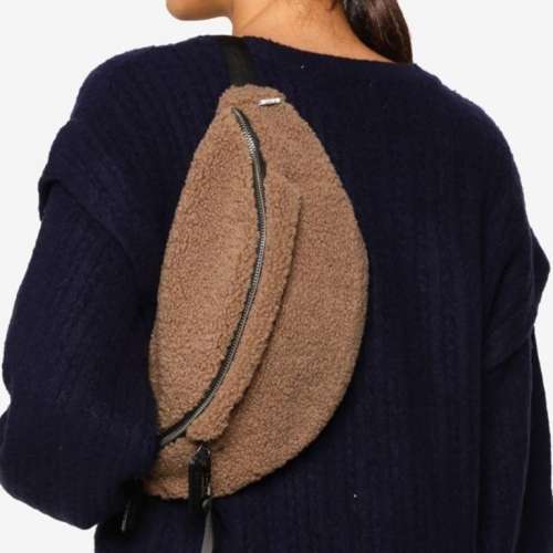 100% NEW - 日本品牌 男女合用腰袋︰Niko and ... Brown Color Logo Bum Bag 啡色毛...