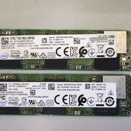 Intel 512GB NVMe SSD 99% new