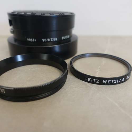 Leica Summicron R 50 f2，連原廠套裝遮光罩、鏡頭蓋，UVa保護鏡及環