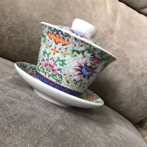 🍵 Ceramic Tea Cup with Plate and Lid NEW 全新 瓷 茶具 🍵