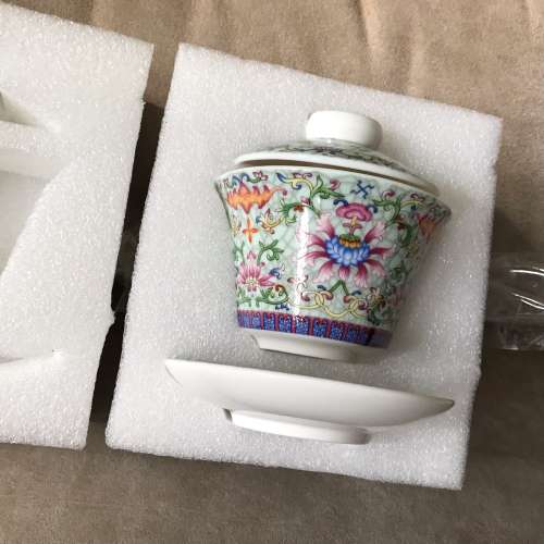 🍵 Ceramic Tea Cup with Plate and Lid NEW 全新 瓷 茶具 🍵