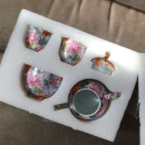 🍵 Ceramic Tea Set with Tray Flower NEW 全新 瓷 茶具 花 🍵