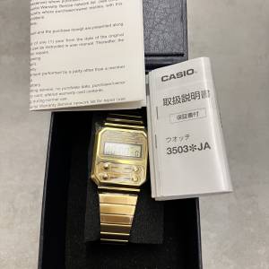 100% 全新 vintage Casio A100weg 全金錶