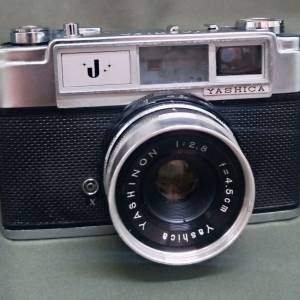 60s年代  Yashica-J  RF film camera (叠影連動)對焦菲林相機 內置45mm f2.8  金屬...