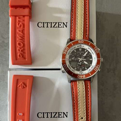 Citizen 44mm 太陽能 光動能 eco drive 雙顯示 200m 潛水錶 跟2條錶帶