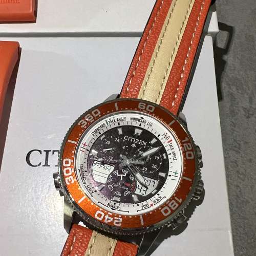 Citizen 44mm 太陽能 光動能 eco drive 雙顯示 200m 潛水錶 跟2條錶帶