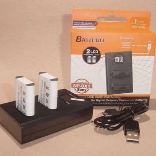 ( 2x NPBX1 NP-BX1電池 連 1x USB雙位充電器 )套裝合Sony RX100 VII,ZV-1 II,ZV-1F...