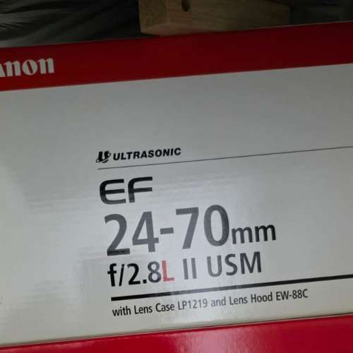 有盒 Canon EF 24-70/2.8L 有filter 90%新
