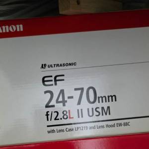 有盒 Canon EF 24-70/2.8L 有filter 90%新