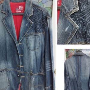 全新meoshe 潮款古著修身牛仔褸外套 New trendy denim jacket ( size L but M fit)