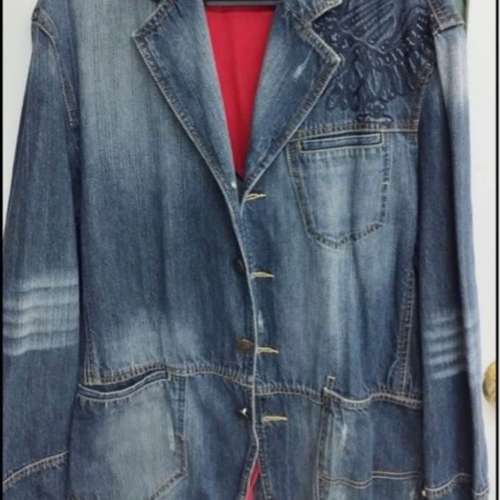 全新meoshe 潮款古著修身牛仔褸外套 New trendy denim jacket ( size L but M fit)