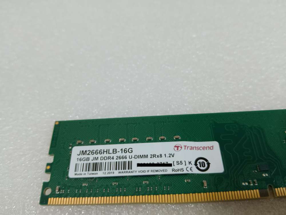行貨有保TRANSCEND DDR4-2666MHz 16GB x 1 桌上型記憶體(100% WORK
