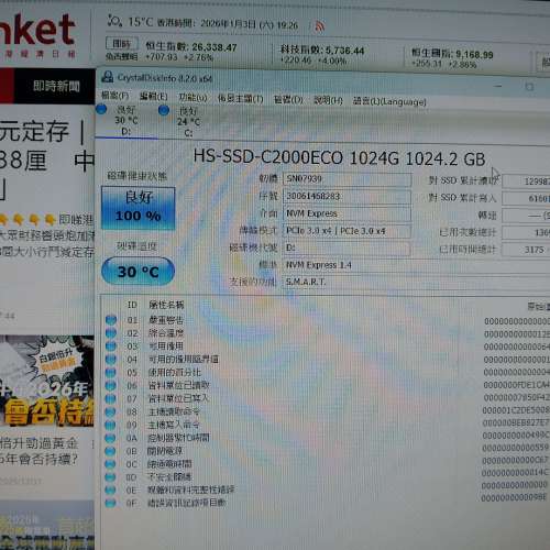 新淨 Hikvision 1TB PCIe Gen3x4 M.2 NVMe SSD (HS-SSD-C2000ECO) (100% WORK)