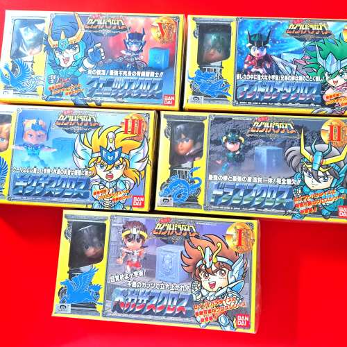 全新 日版 Bandai 1992 聖鬥士星矢 紫龍 冰河 阿瞬 一輝 五位主角青銅聖衣Q版