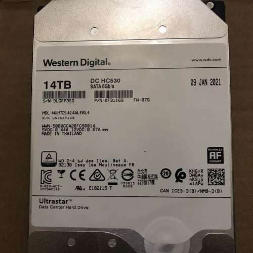 Western Digital Ultrastar 14TB 硬碟 HC530
