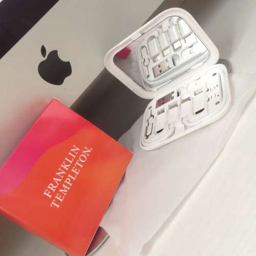 📱FRANKLIN TEMPLETON Mobile Utility Box Set USED 充電線 轉接頭 化妝鏡 收納盒 🎧