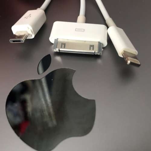 📱 Quick Charging Cable 3 in 1 USB A > Lightning / 30pin / Micro 28cm NEW 全新...