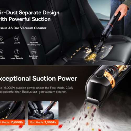 Baseus A5 -16000Pa (ULTRA Powerful )Car Vacuum Cleaner