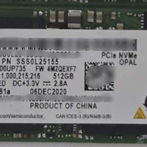 Samsung 三星 PM981 M.2 NVMe 512GB SSD (MZ-VLB5120 / MZ-VLB512B)