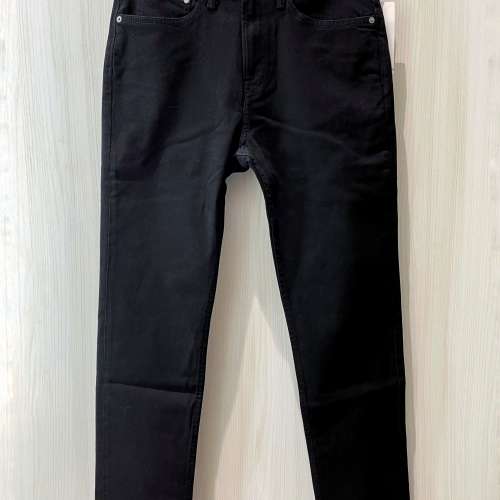 100%全新 H&M Denim Men's Jeans 31"腰 Slim Straight 男裝全黑牛仔褲