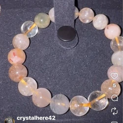 天然水晶石頭，新年開運手鏈  ig crystalhere42