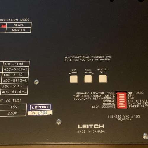 95% New LEITCH ADC-5112 SMPTE / EBU Time Code Clock