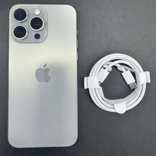 90%New iPhone 15 Pro Max 256GB 原色 香港行貨 電池87% 有配件 自用首選超值