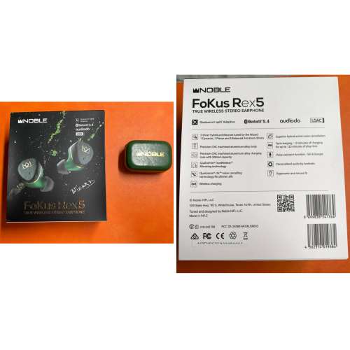 Noble Fokus Rex 5 真無線藍芽耳機 Rex5 香港行貨 有單 附真皮保護套 非 SONY WH-1...