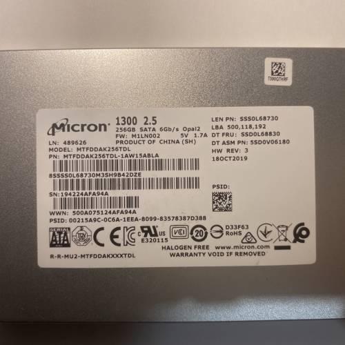 Micron 1300 256GB 2.5" SATA SSD