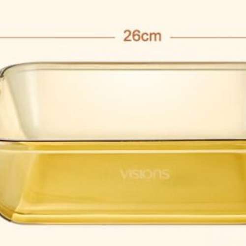 🥘 VISIONS Glass Ceramic Pot 2L 26x22x6.8cm NEW 全新 康寧 双耳玻璃烤盘 高硼硅...