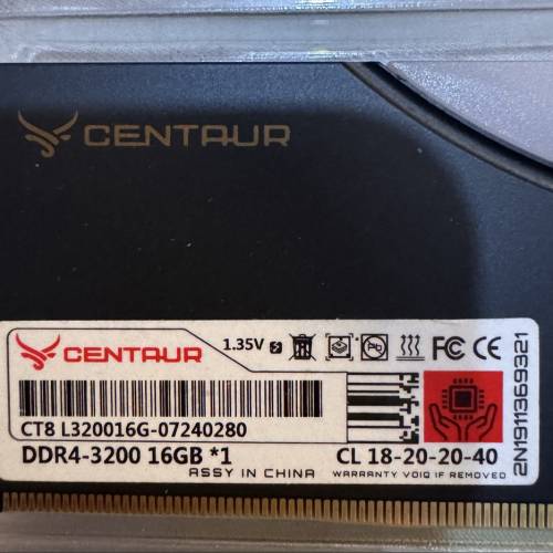 Centaur DDR4-3200 32GB (16gb x 2) RAM RGB 記憶體 內存