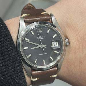 好L型🤣 經典 ROLEX 6694 少有黑面銀字 送靚皮帶 原裝鋼扣 平X到笑😂$15800