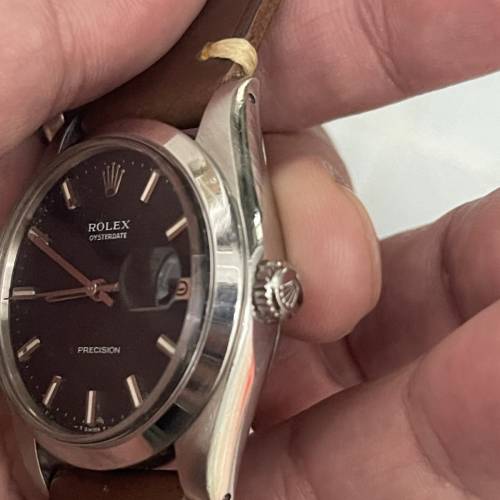 好L型🤣 經典 ROLEX 6694 少有黑面銀字 送靚皮帶 原裝鋼扣 平X到笑😂$15800