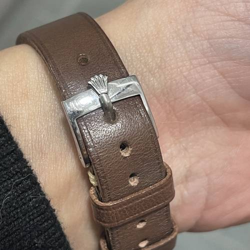 好L型🤣 經典 ROLEX 6694 少有黑面銀字 送靚皮帶 原裝鋼扣 平X到笑😂$15800