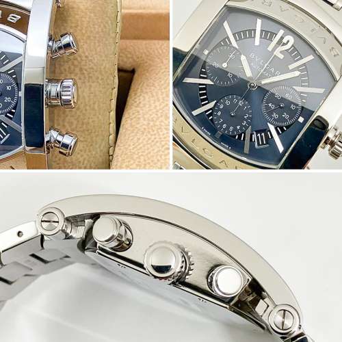 近全新 帶格足長BVLGARI Assioma 市場少有 鋼帶 計時 日曆顯示 自動機械腕錶 (大部...